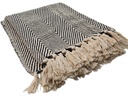 DLL Hand Woven Throw Blanket-Black and Ivory 