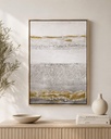29.5" x 39.5" Grey & Gold Abstract Scenery Wall Art   