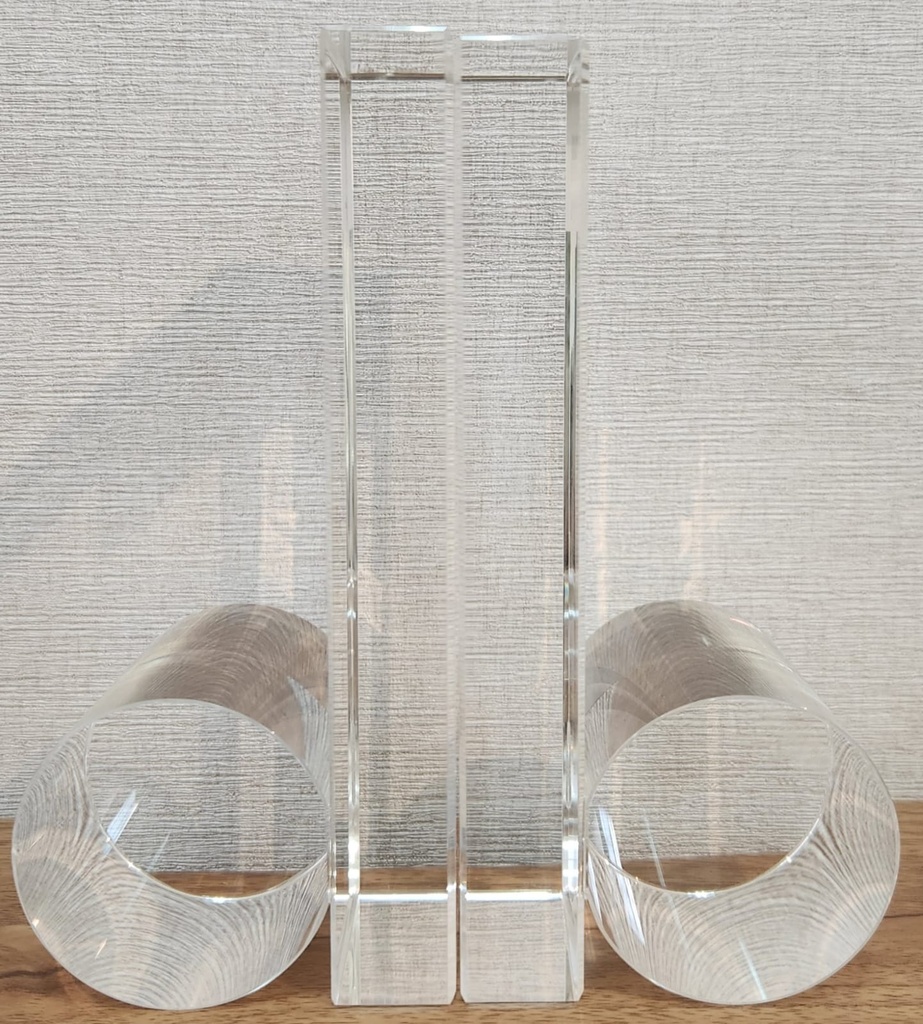6" Rolled Crystal Bookend 
