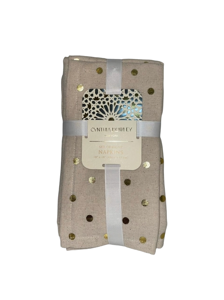 Gold & Ivory Polka Dot Napkins (set of 8)