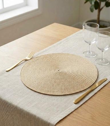 Beige Woven Placemats (Set of 4) 