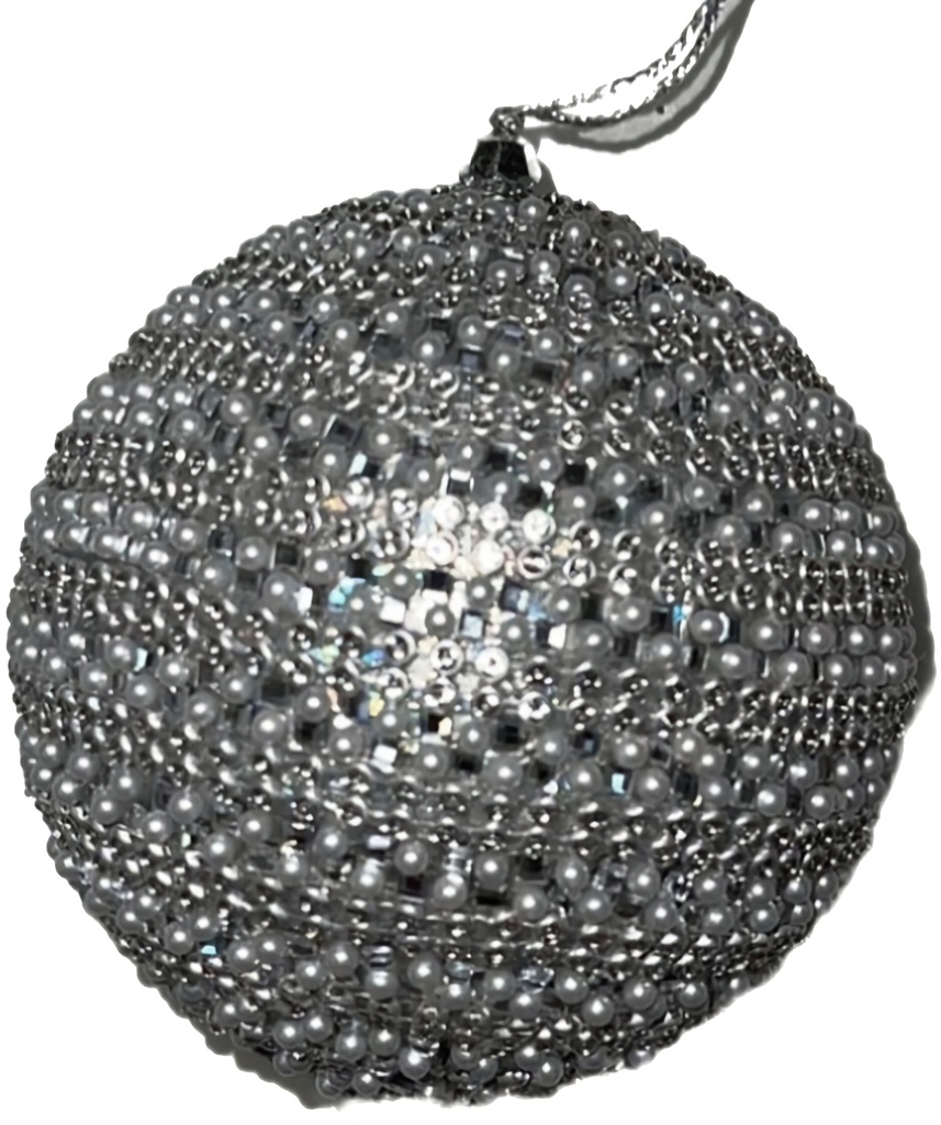Pearl & Silver Sequin Ornament  