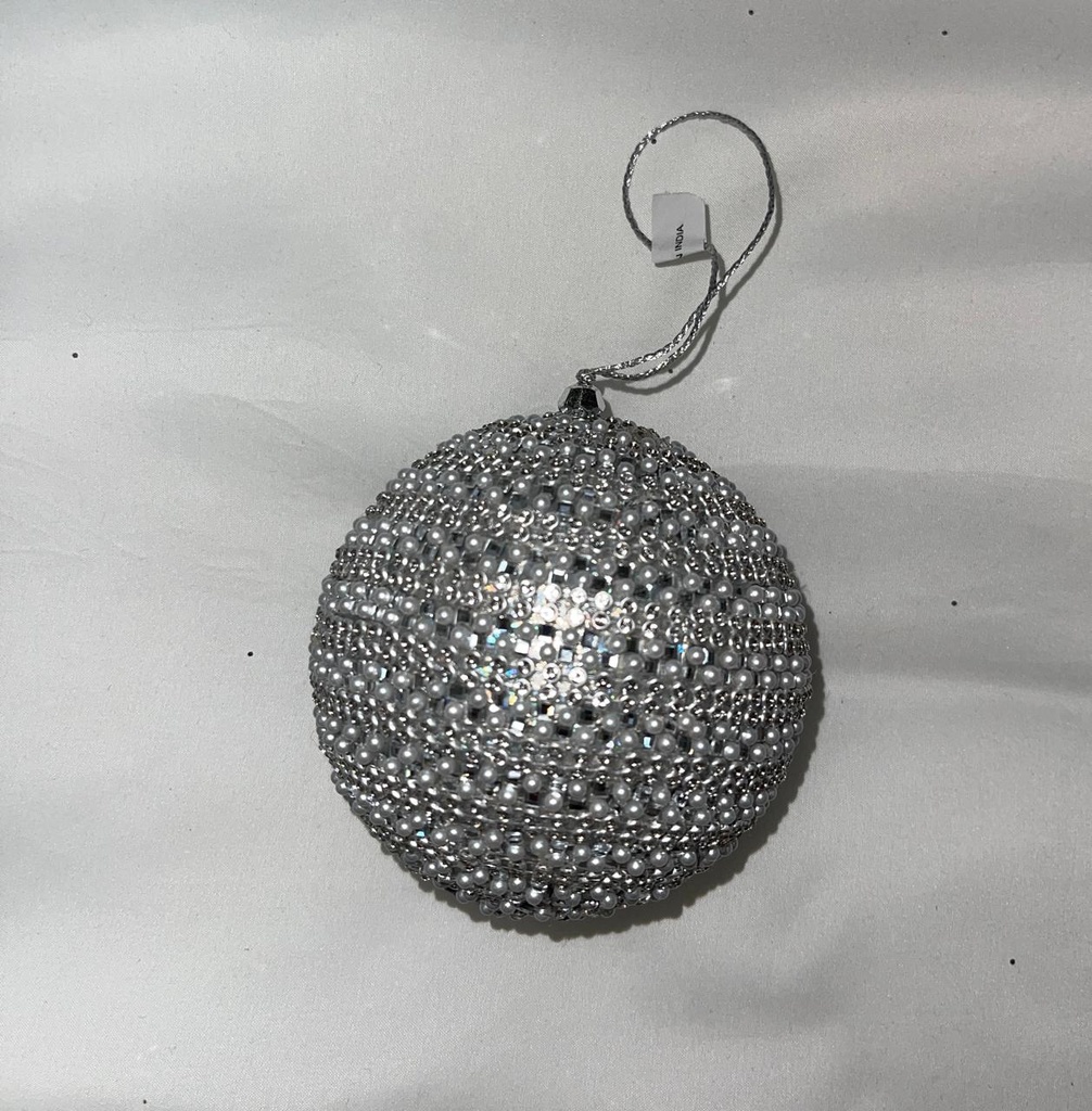 Pearl & Silver Sequin Ornament  