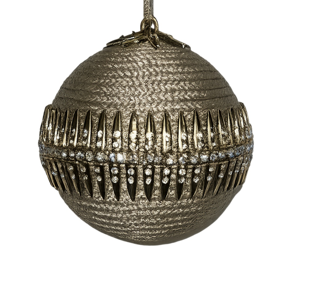 Brown Braided Ornament with Gold Details 