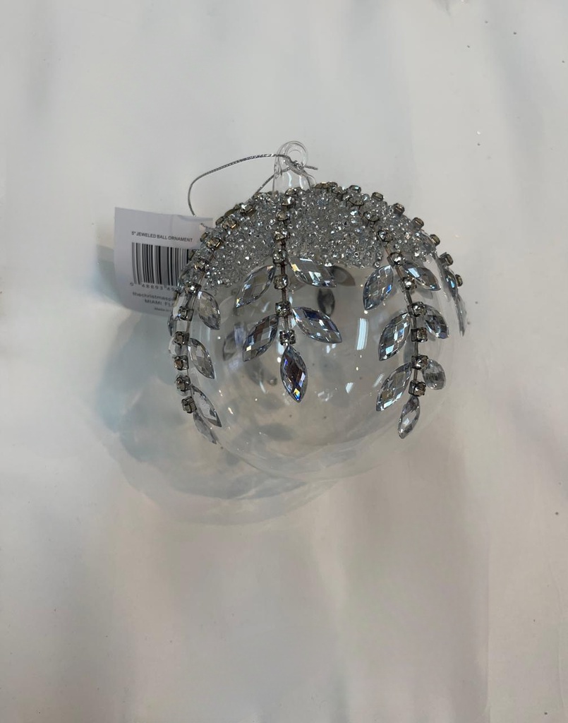 Silver Jewel Ball Ornament 