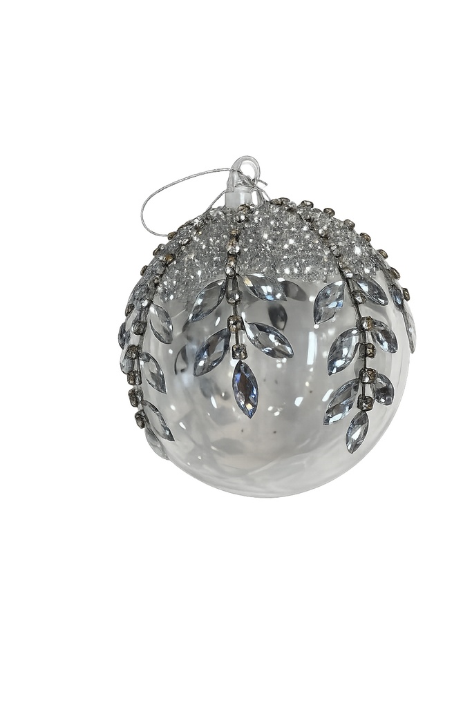 Silver Jewel Ball Ornament 