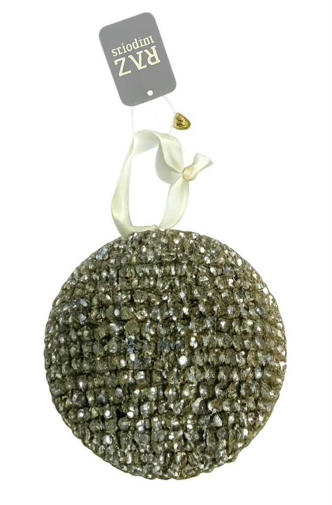 Gold Crystal Glam Ball Ornament Large 
