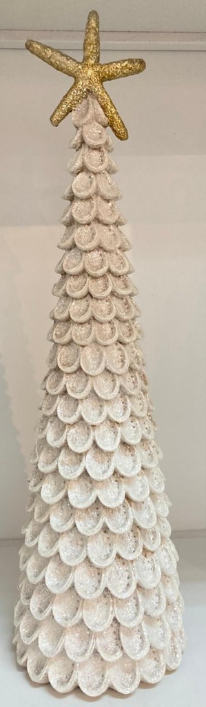 Coastal Ivory Christmas Tree with Gold Star