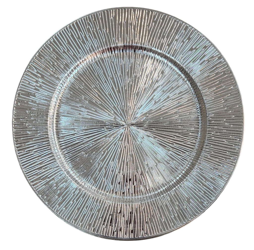 Silver Lined Round Charger 