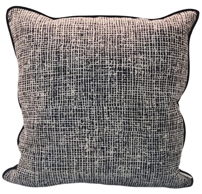 19X19" Navy & White Pattern Pillow 