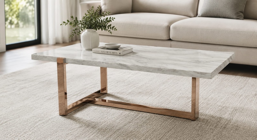 Damir Gold and Marble Coffee Table