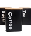 3 PC Bamboo Lid Storage Box (Sugar, Tea Coffee)