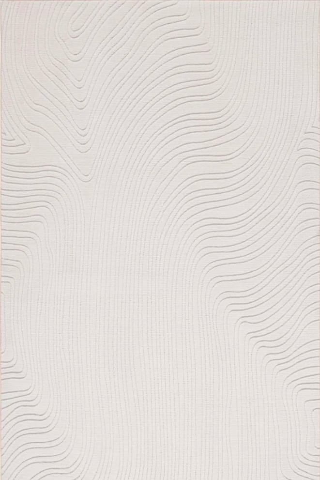 Derenik Ivory Washable Abstract Rug 6x9