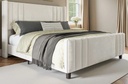 Cream Aurieona Upholstered Platform Bed-King   