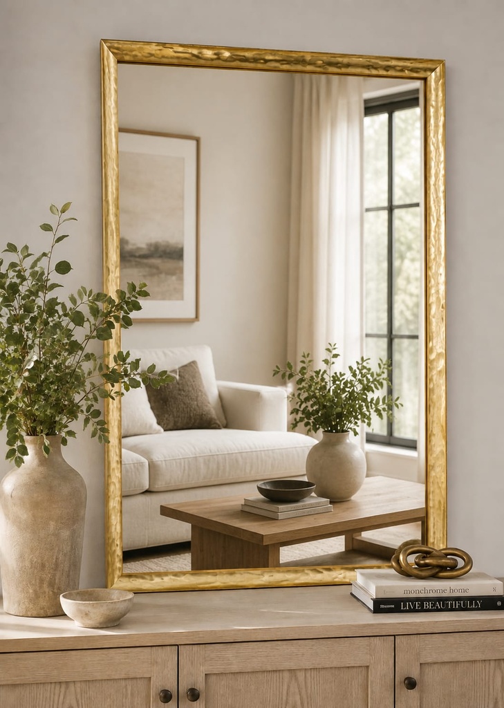 "24x36"-Gold Metallic Rectangle Wall Mirror 