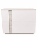 White Gloss & Wood Night Stand 