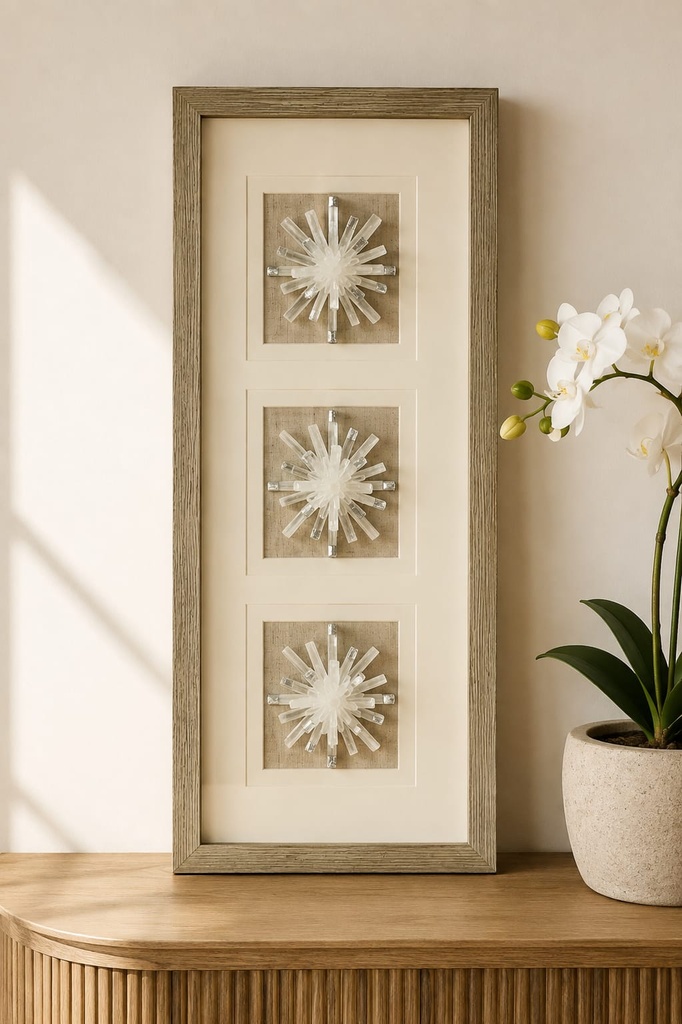Silver Crystal 3D Rectangular Wallart  