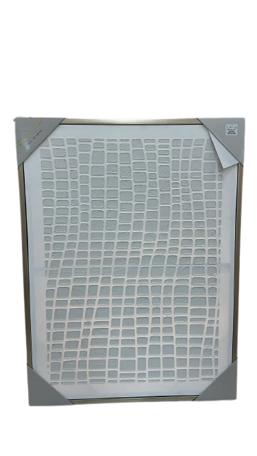 White and Silver Small Squares Wallart 