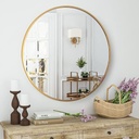 30 X 30 Gold Frame Round Mirror 