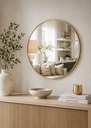 30 X 30 Gold Frame Round Mirror 