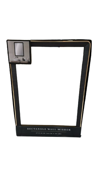 27" x 39" Black & Gold Framed Rectangular Mirror
