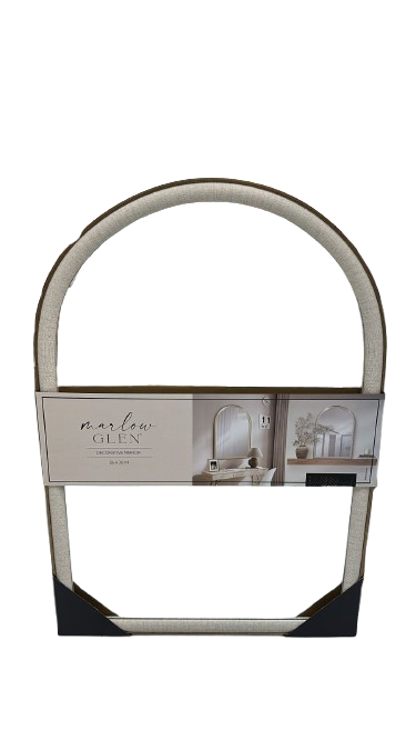 26" x 38" Gold & Beige Arched Mirror 