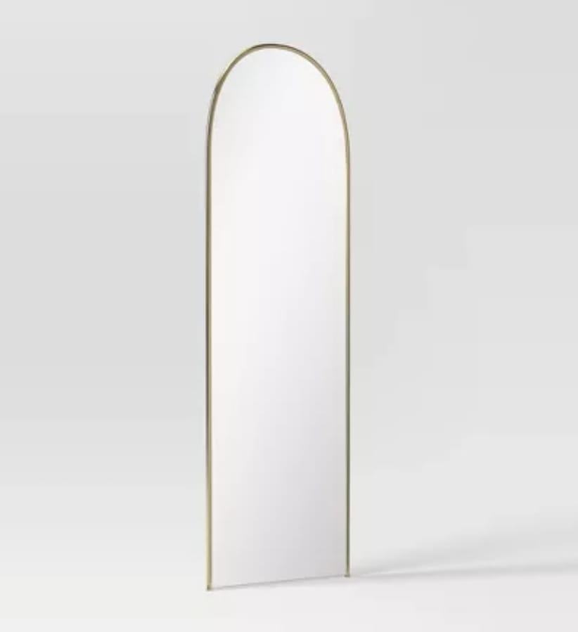 Large Gold Standing Arch Mirror 
