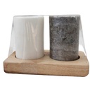 Natural Marble Salt & Pepper Set 