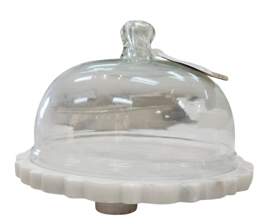 Glass Dome with Marble Base  