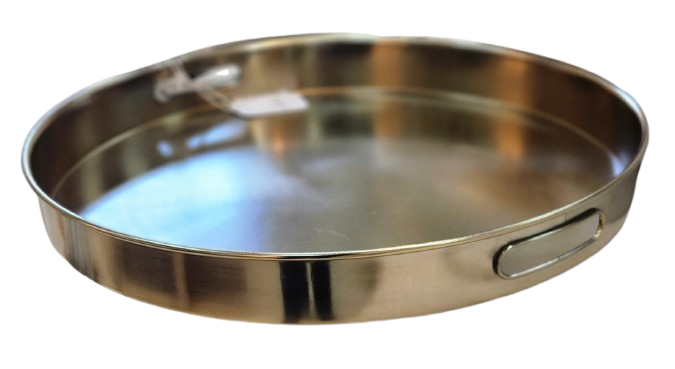  Gold Round Metal Tray  