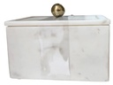 Marble Box With Gold Sphere Handle -Med 