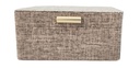 Grey Fabric Box With Gold Handle 