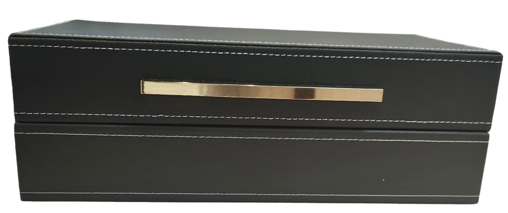 Green Leather Box with Gold Handle-Sm 
