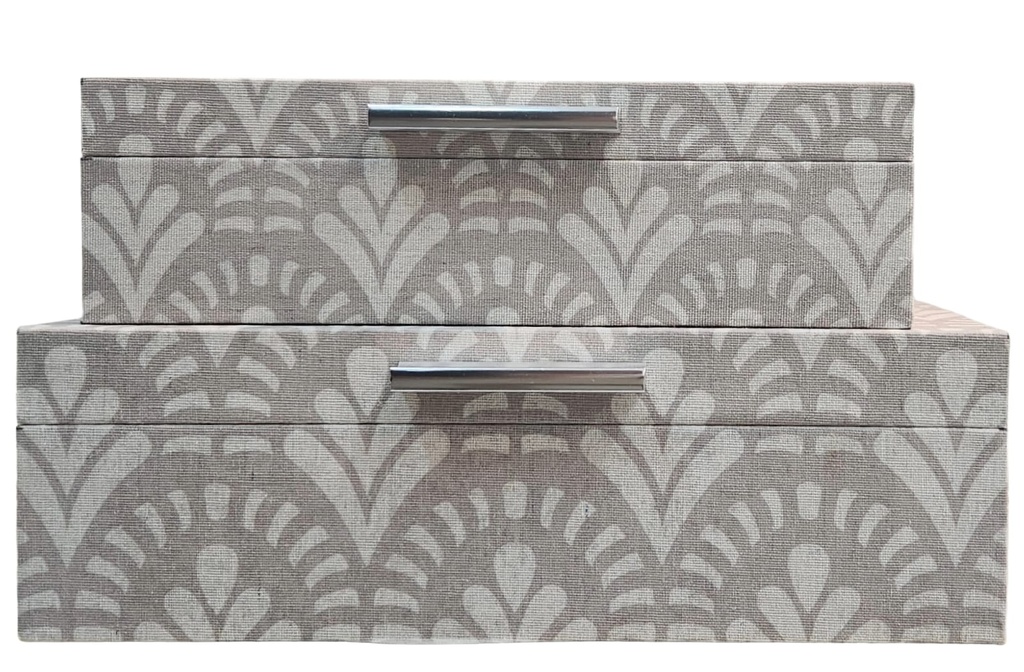 Grey and Beige Patterned Design Box-Lg