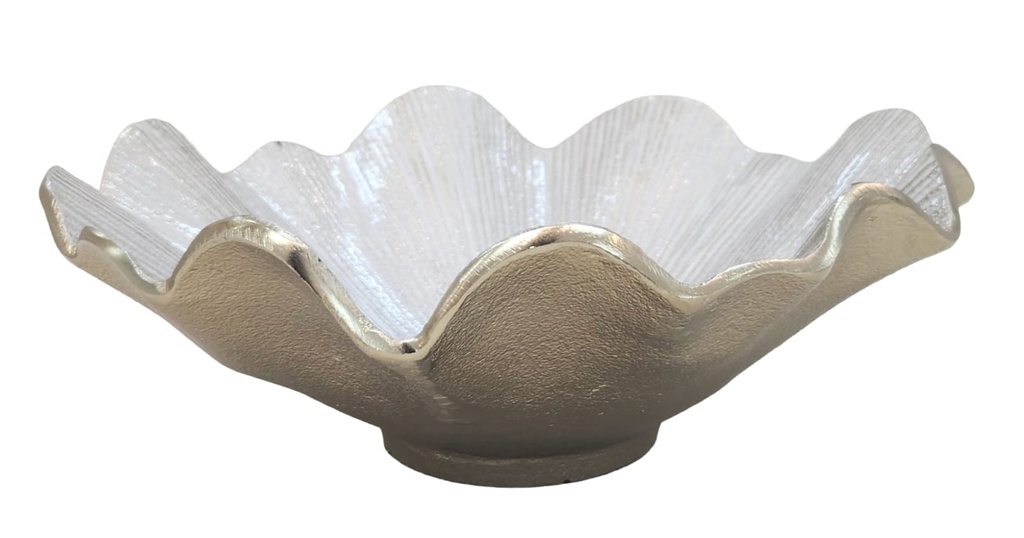 Decorative Shimmer Bowl With Gold Lines  