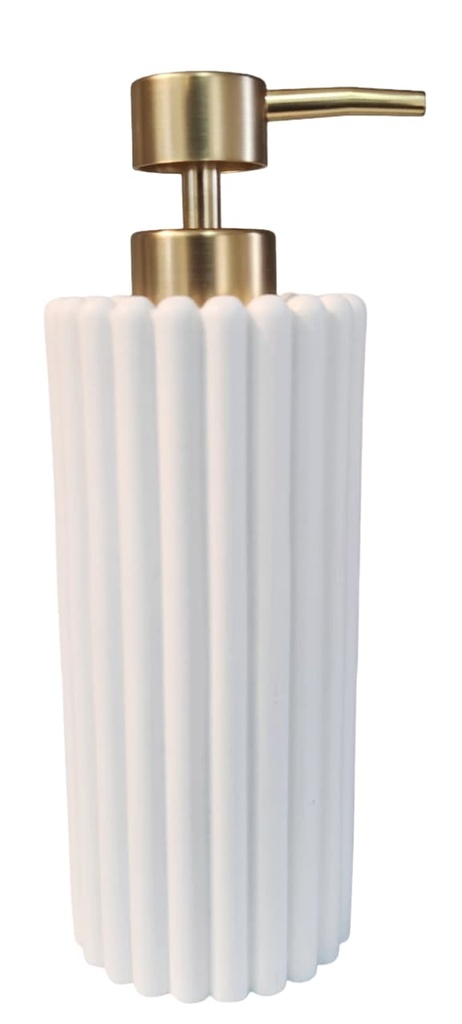 Kassatex Ivory Fluted Ceramic Soap Dispenser 