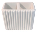Kassatex Ivory Fluted Ceramic Bathroom Utensil Organizer   