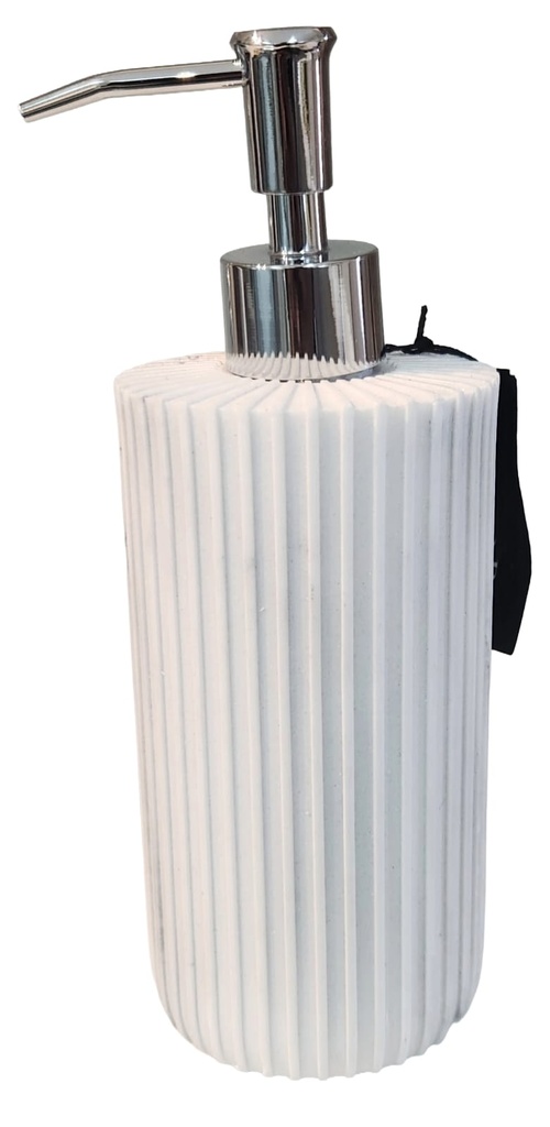 Cylindrical Marble Soap Dispenser With Silver Pump  