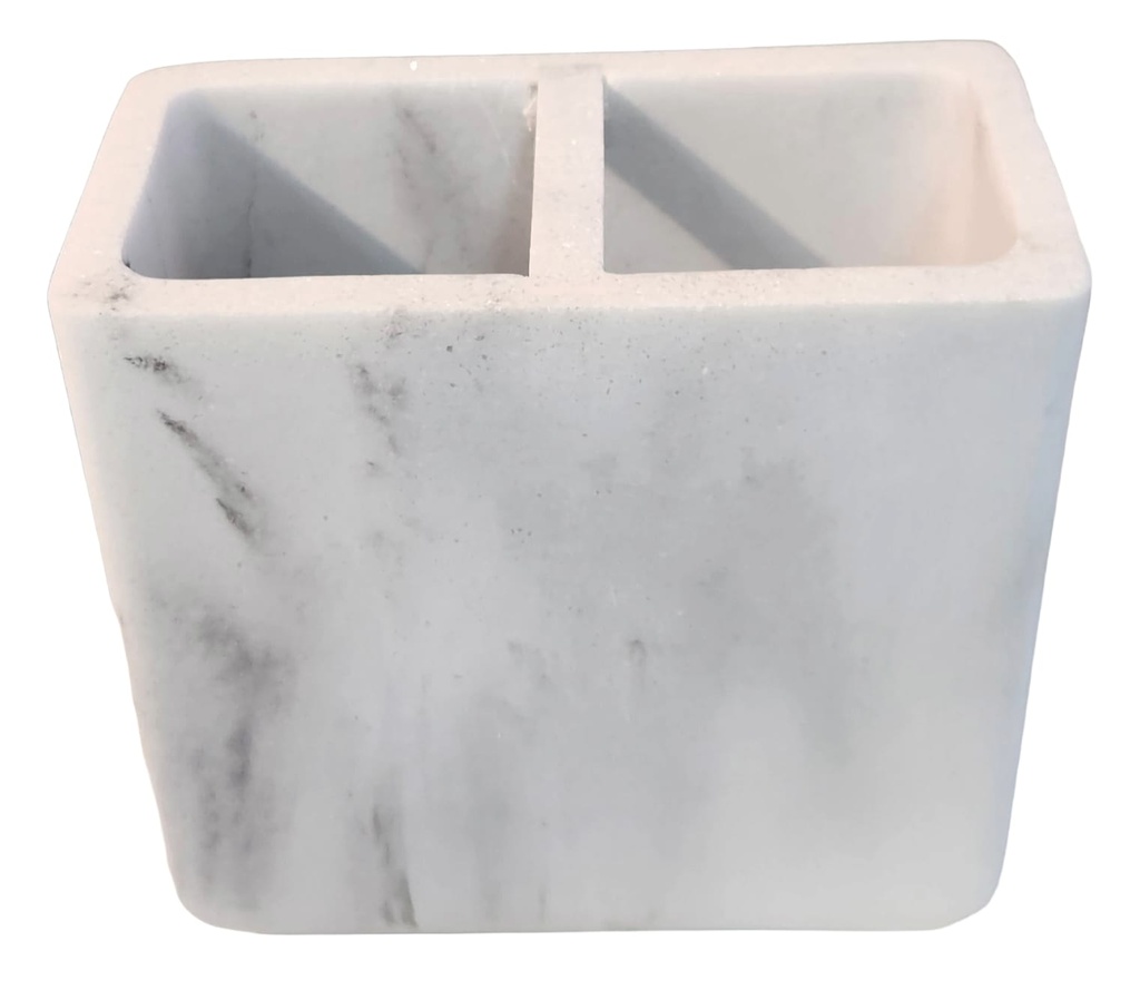 Rectangular Marble Bathroom Utensil Organizer   
