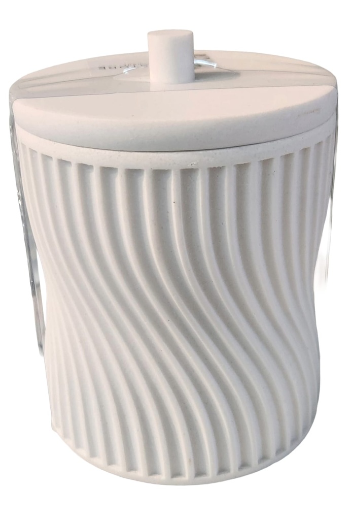 White Ribbed Bathroom Utensil Organizer   
