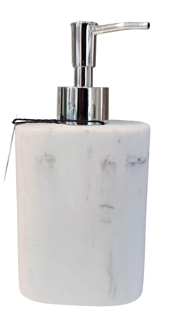 Squoval Marble Soap Dispenser with Silver Pump  