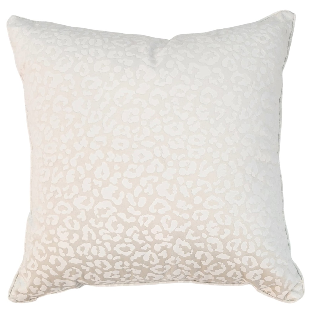 18" x 18" Beige & White Leopard Print Pillow  