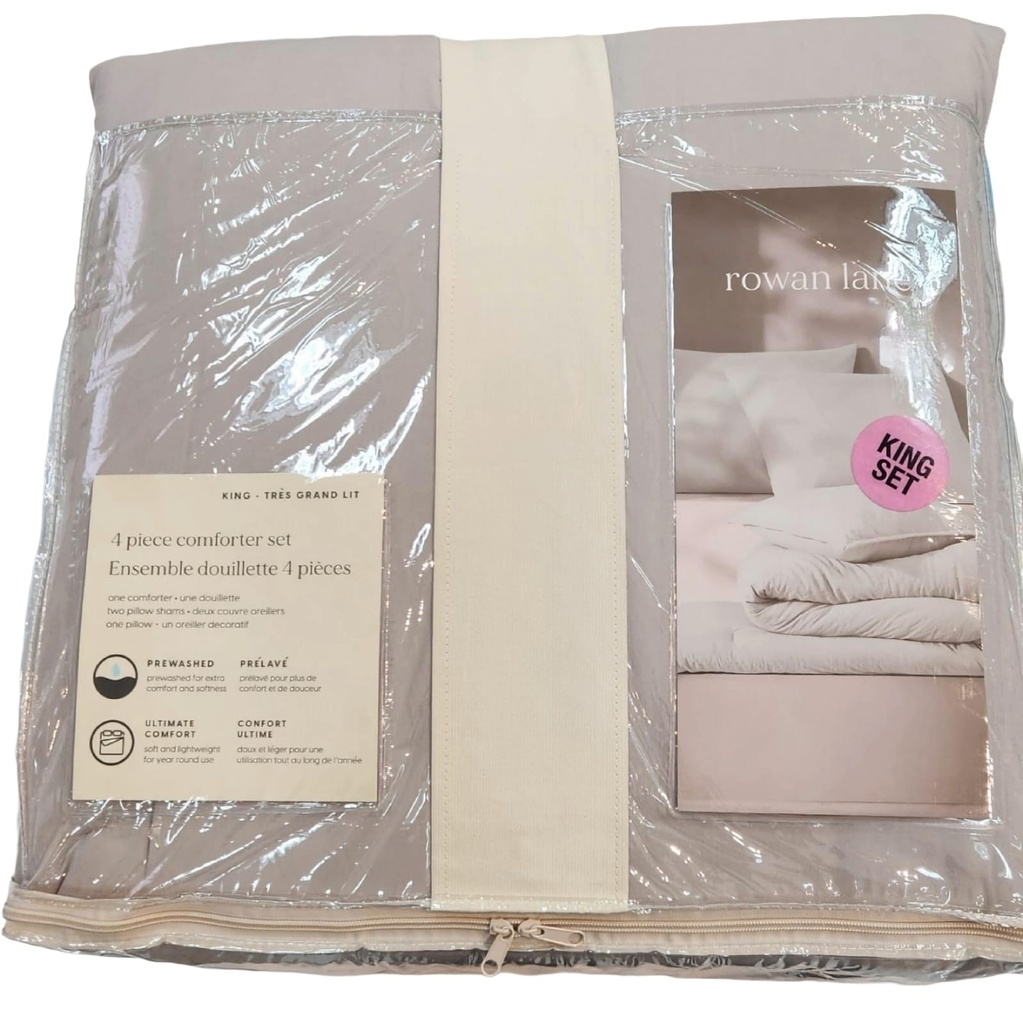 Rowan Lane 4pcs King Comforter Set -Brown 
