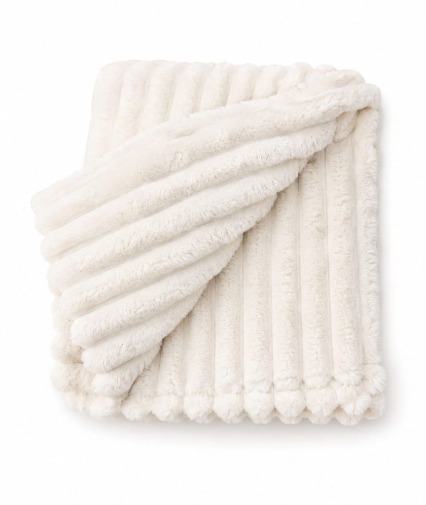 Room Essentials White 50" x 60" Plush Throw Blanket  