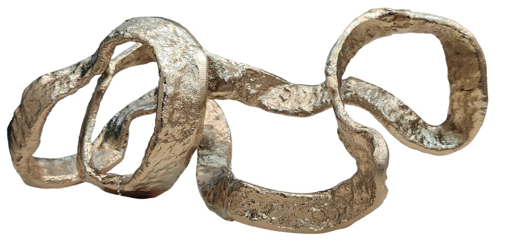 Gold Curve Loop Metal Sculpture  