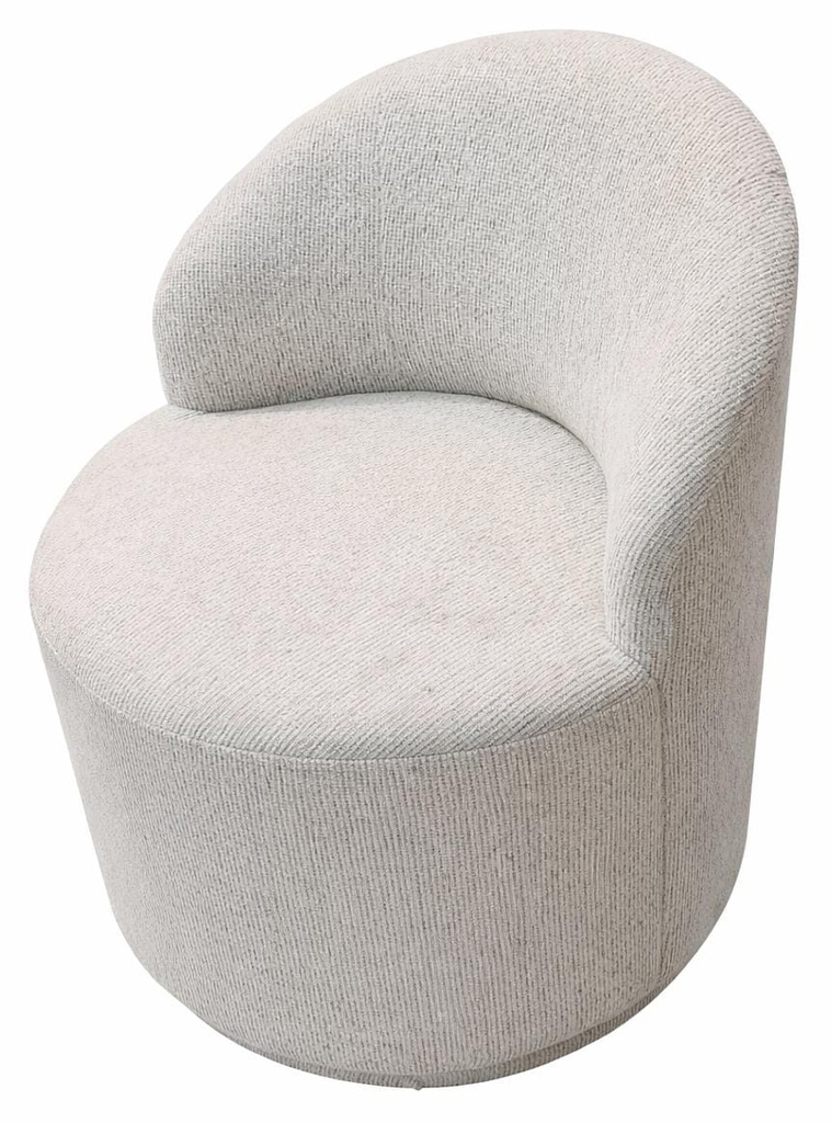 Rachel Zoe Barrel Swivel White & Brown Patterned Chair  