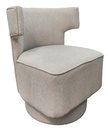 Dottie Modern Swivel Chair-Grey & Ivory Patterned  