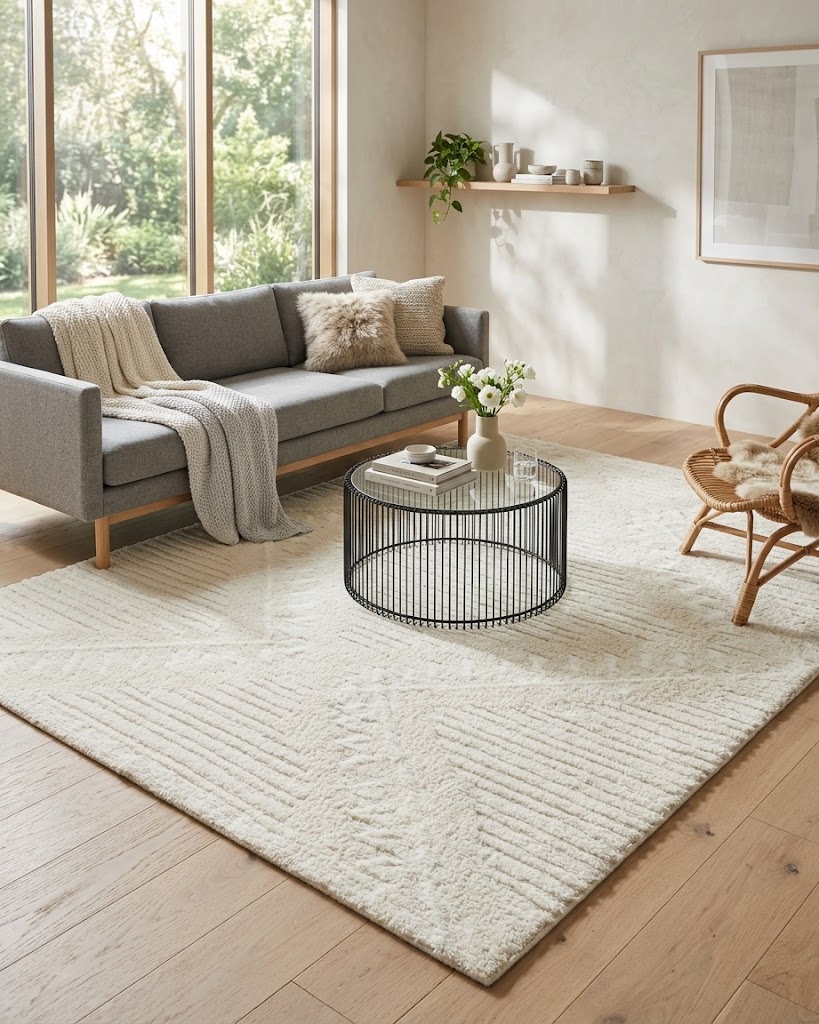 6.7 x 9 Liva Bliss Nomadic Area Rug -Cream  