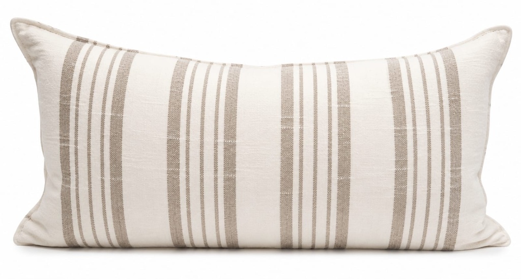 Cream and Brown Striped Lumbar  