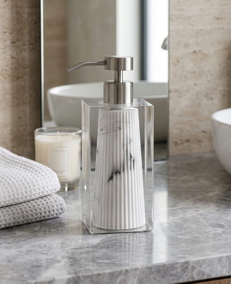 Acrylic & Marble Soap Dispenser  